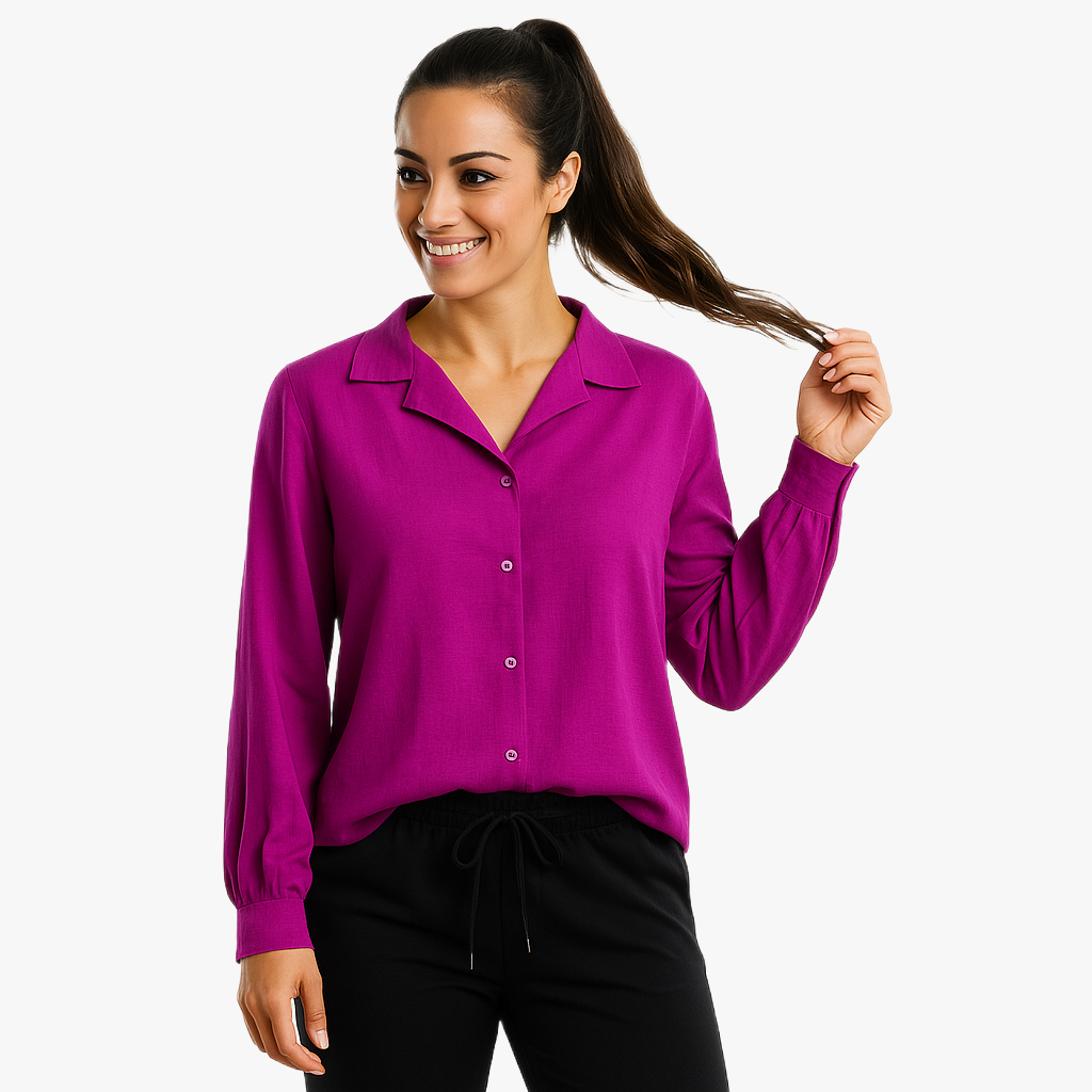 Chic Women's Button-Up Blouse for Everyday Wear