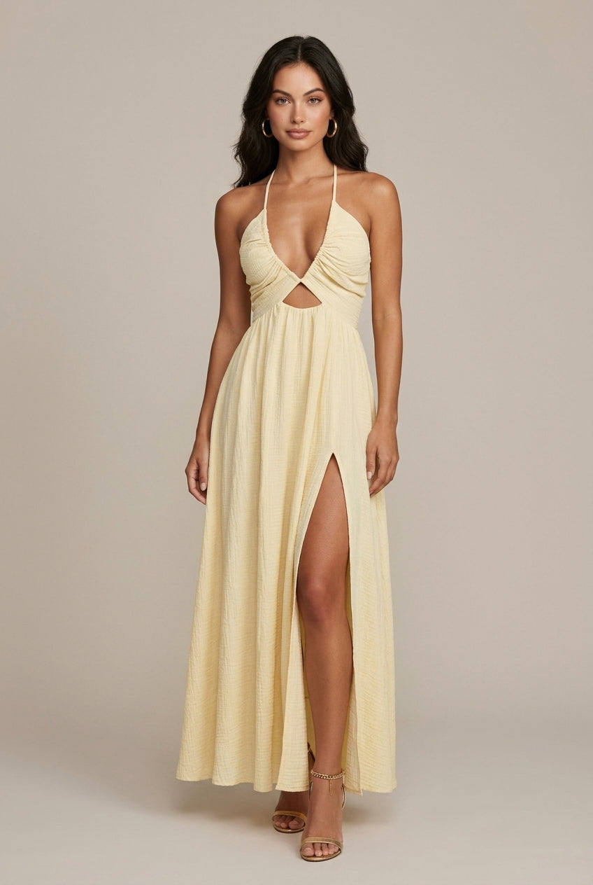 high split midi dress A New Me High Split Midi Dress