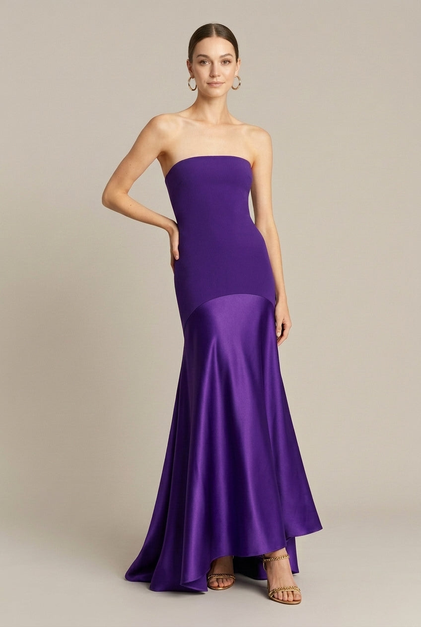 Women's Strapless Drop Waist Maxi Dress