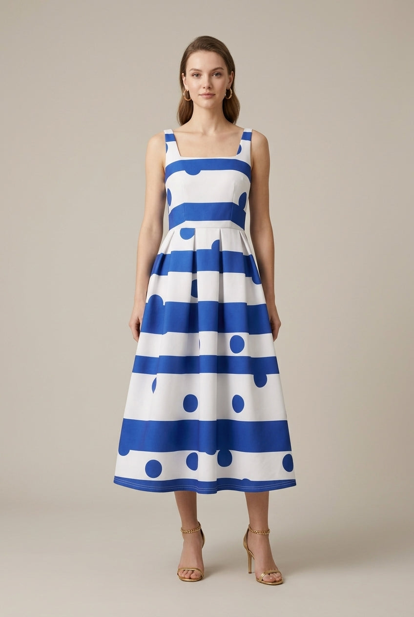 flared tank dress Flared Tank Dress with Side Fins