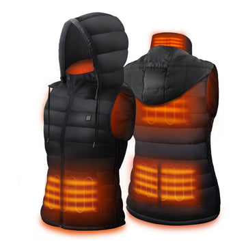 USB Rechargeable Electric Heating Body Warmer with Detachable Hood for Winter