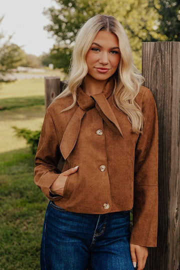 Faux Suede Moto Biker Jacket with Asymmetrical Zip and Notch Lapels