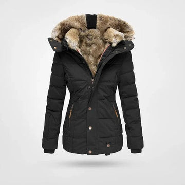 Thermal Parka Jacket with Plush Fleece Lining and Faux Fur Hood