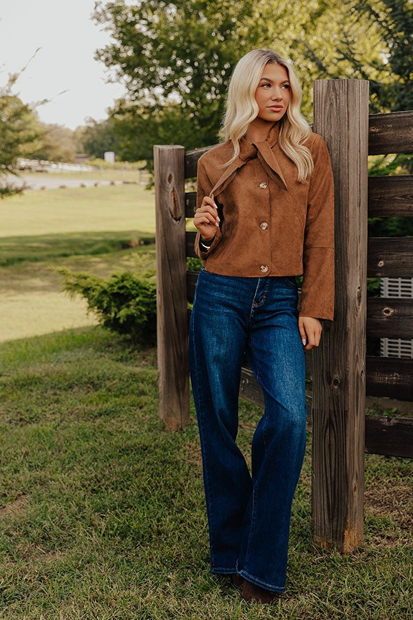 Faux Suede Moto Biker Jacket with Asymmetrical Zip and Notch Lapels