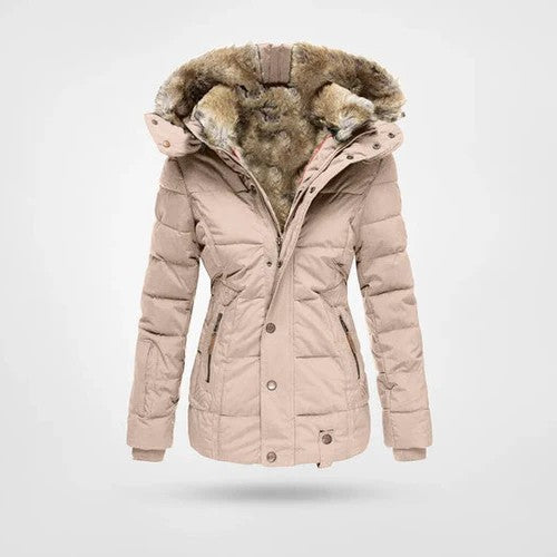 Thermal Parka Jacket with Plush Fleece Lining and Faux Fur Hood