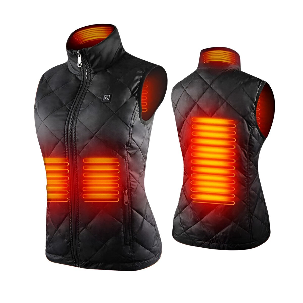 Women Electric Heated Vest with Nine Heating Zones and Dual Control Settings