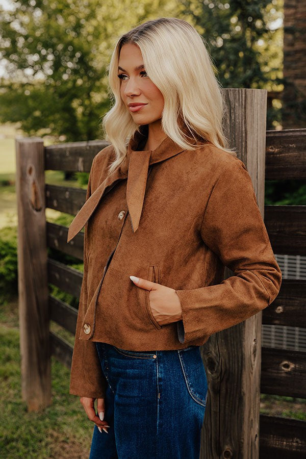 Faux Suede Moto Biker Jacket with Asymmetrical Zip and Notch Lapels