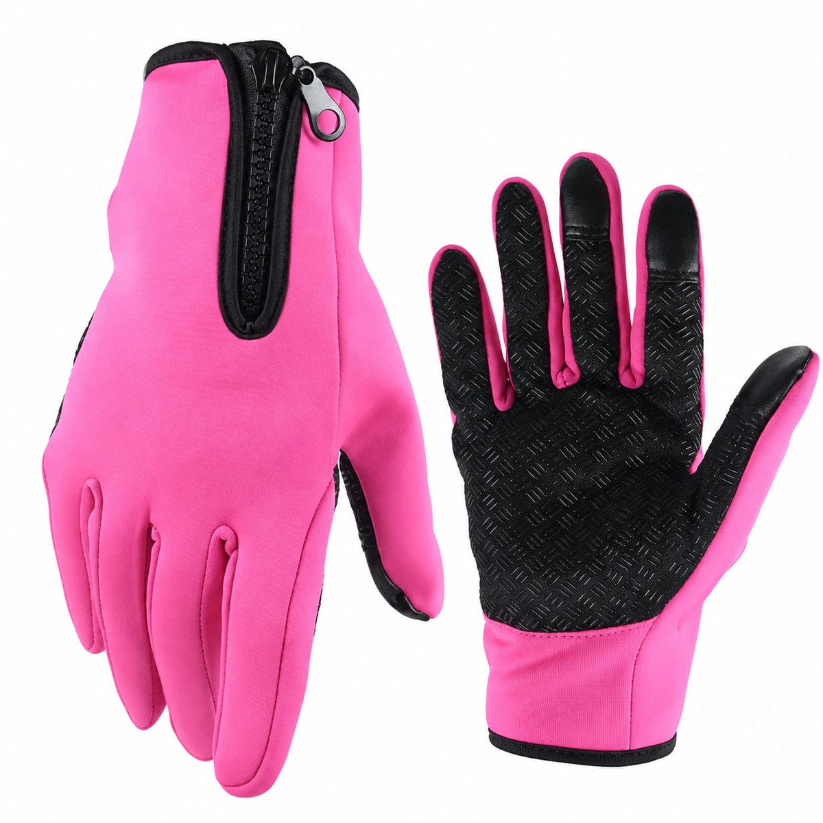 Fleece Lined Thermal Winter Gloves with Touchscreen Fingers and Anti Slip Grip