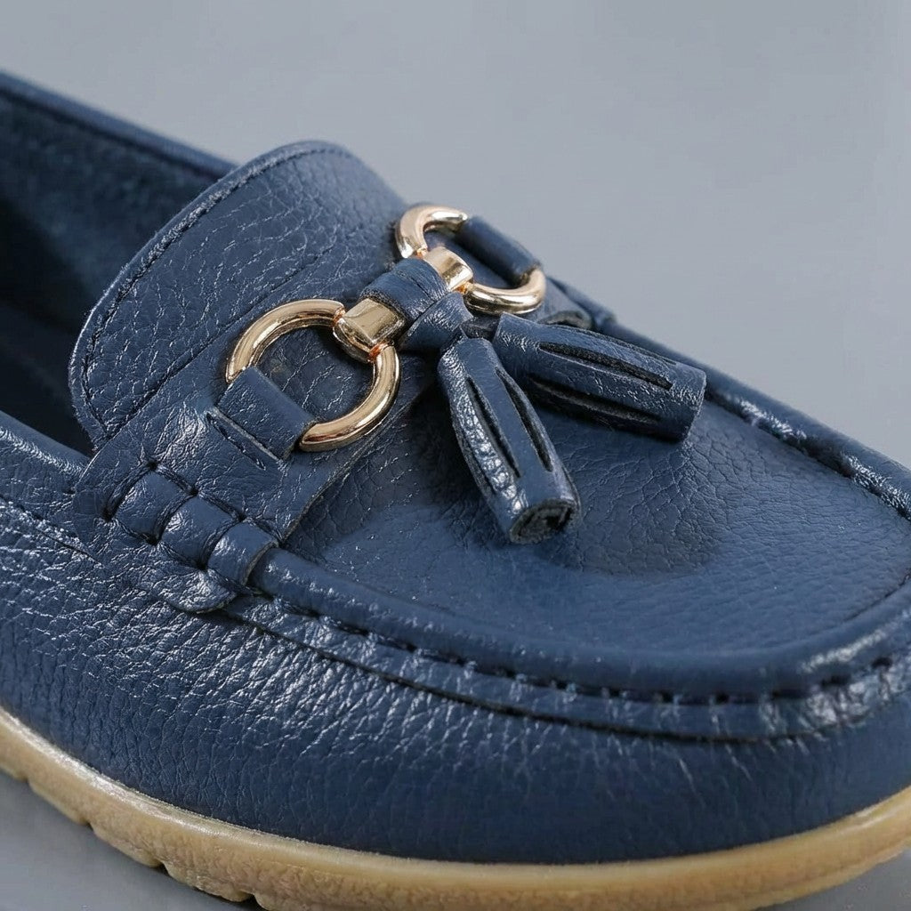Women Casual Leather Driving Loafers with Flexible Cushioned Sole for Daily Comfort