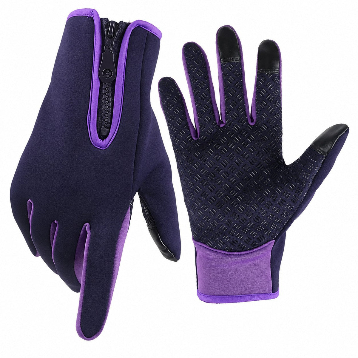Fleece Lined Thermal Winter Gloves with Touchscreen Fingers and Anti Slip Grip