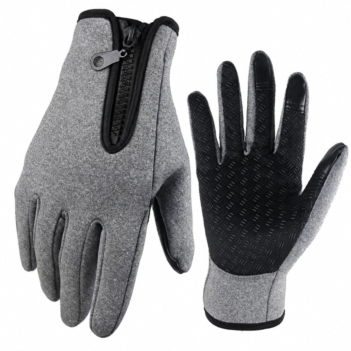 Fleece Lined Thermal Winter Gloves with Touchscreen Fingers and Anti Slip Grip