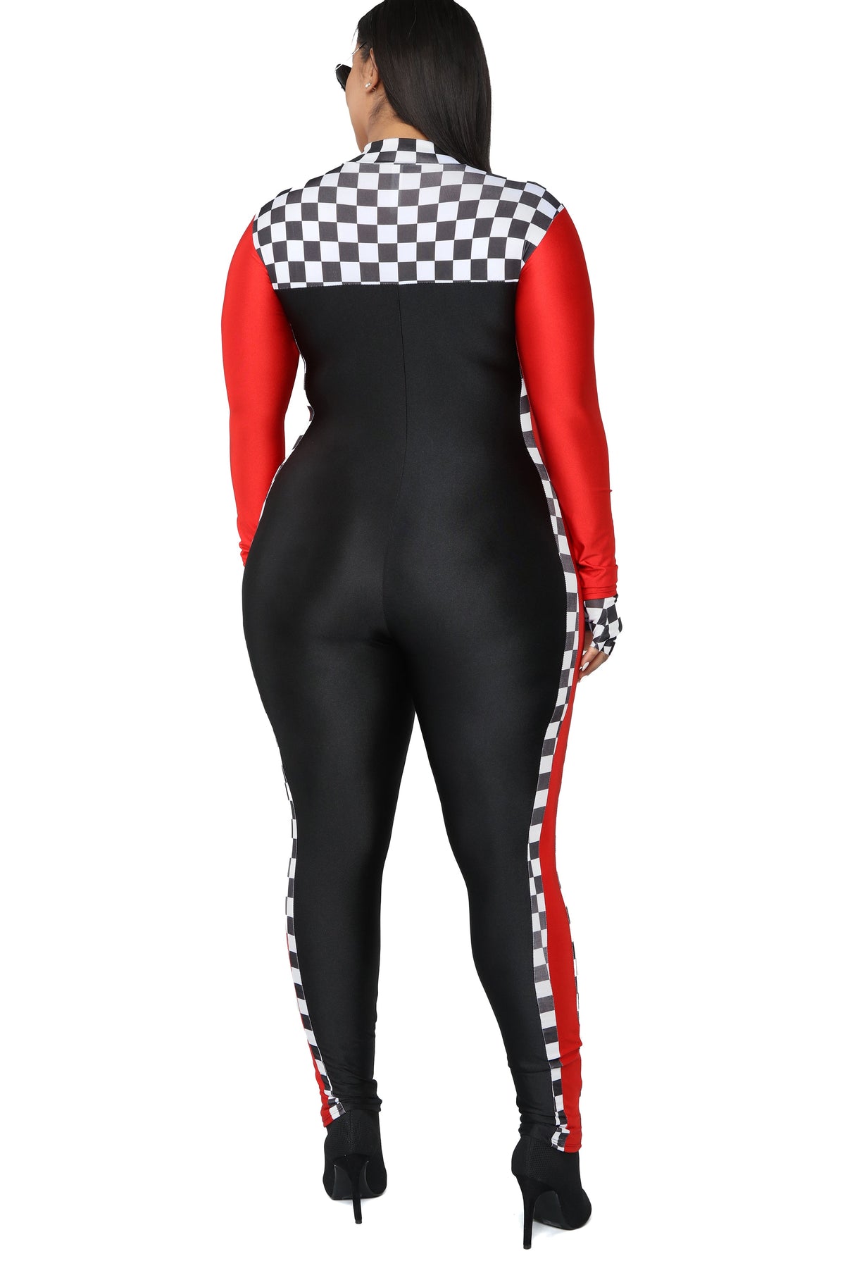 Women's Motor Sport Costume Set with Three Matching Pieces and Racing Graphics