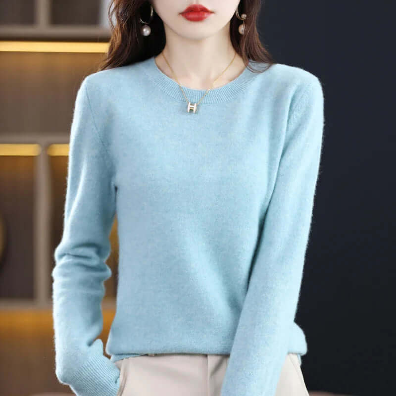 Knitted Pullover Sweater with Soft Fabric and Natural Insulation, Fitted Silhouette