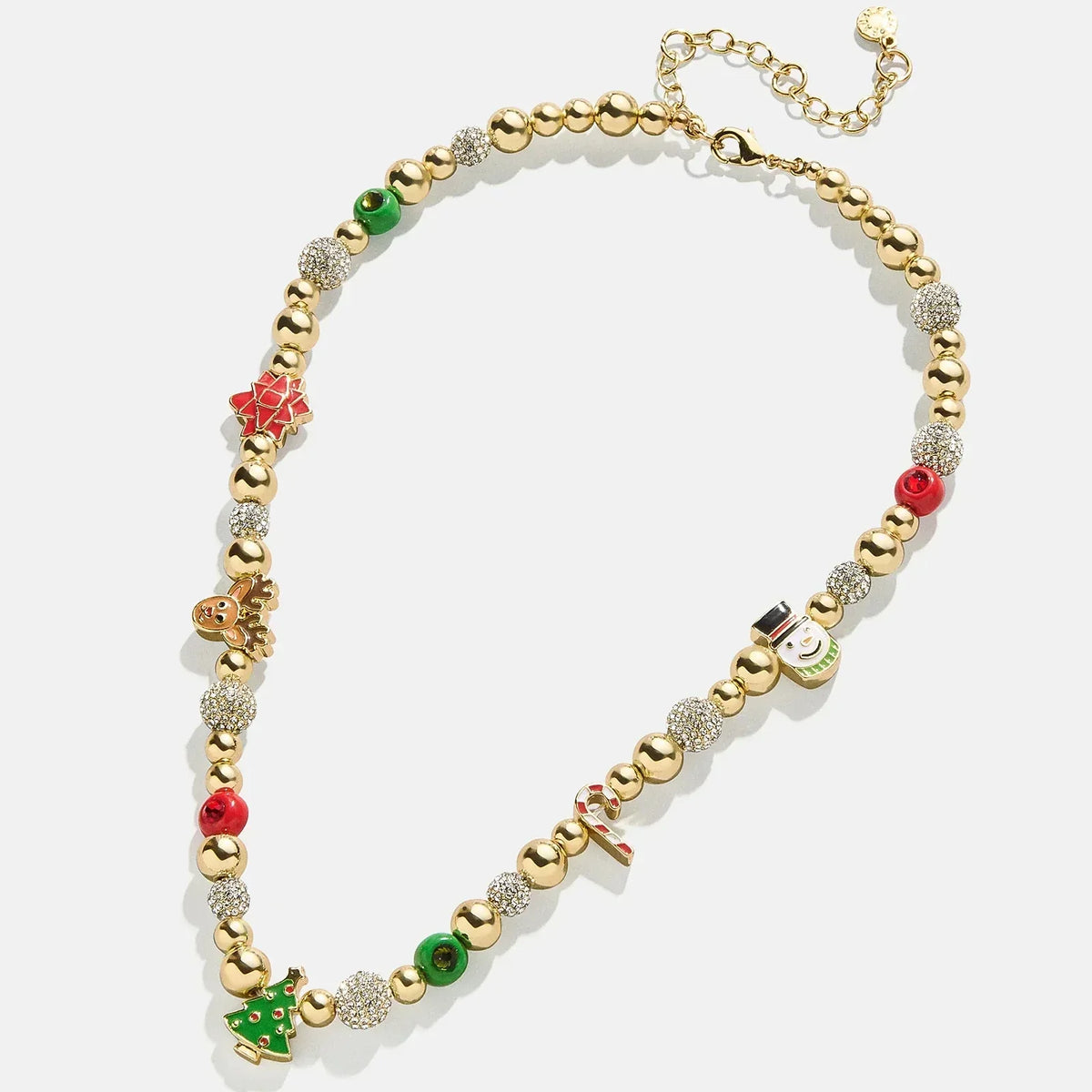 Festive Beaded Charm Necklace with Pullover Closure for Holiday Sweaters