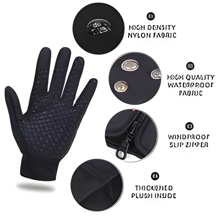 Electric Gloves with Conductive Palm and Fleece Lining for Cold Weather