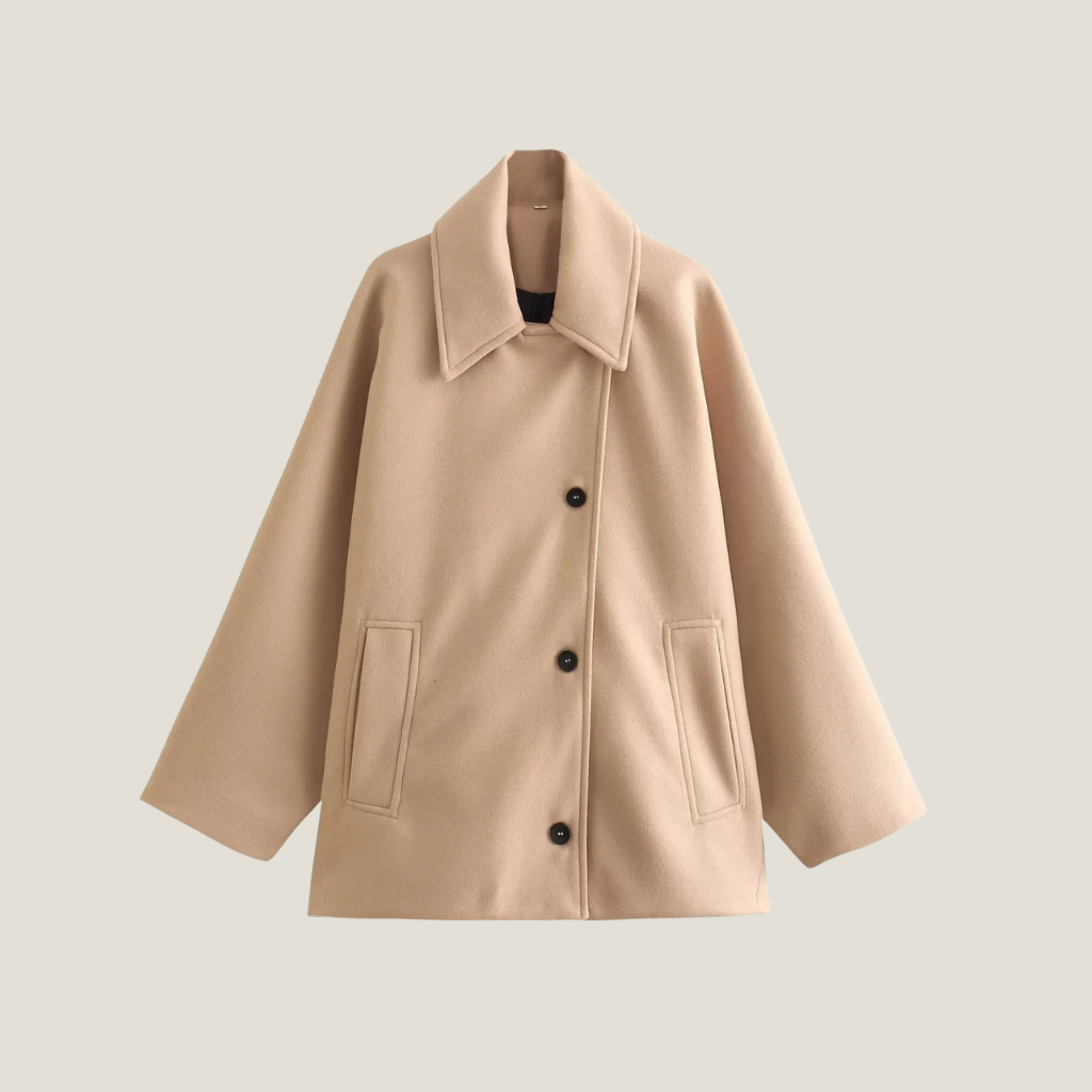 Oversize Mantel – lockere Passform, Knopfverschluss, Oberbekleidung für Smart-Casual-Looks