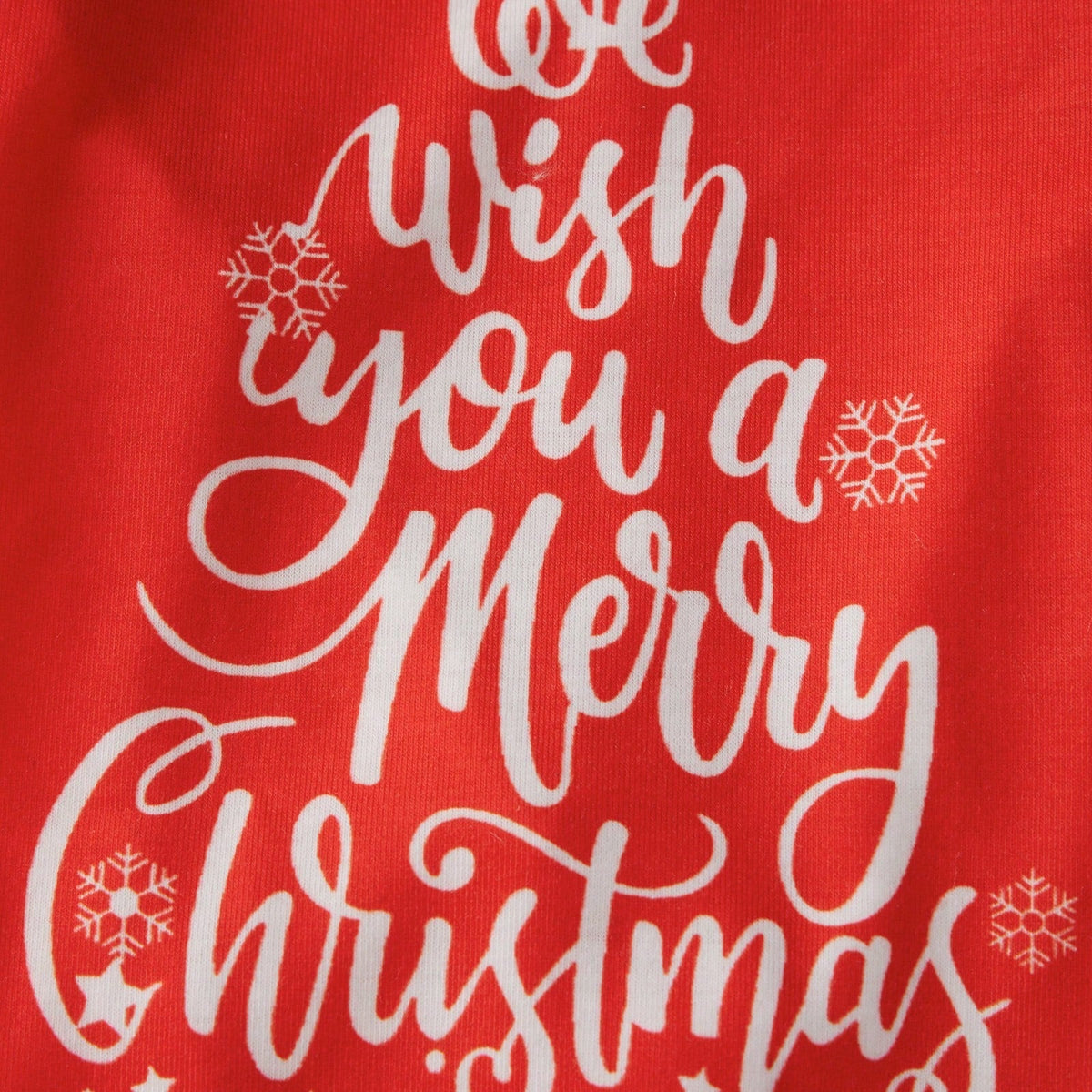 Wind-Blocking Pajama Set with Side Pockets and Christmas Pattern, Red