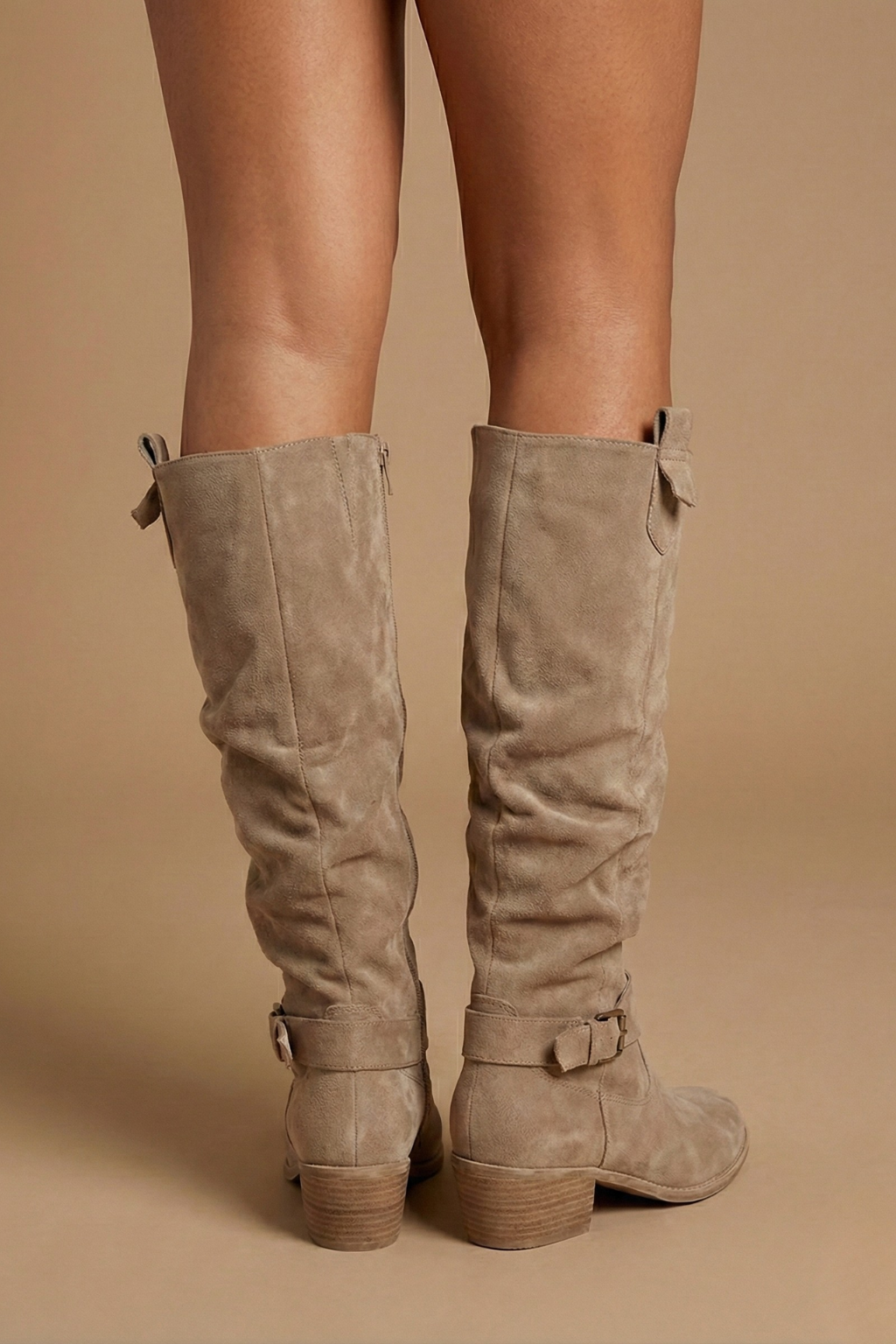 Women’s Knee High Boots with Soft Slouch Shaft and Low Heel Elegant Everyday Style