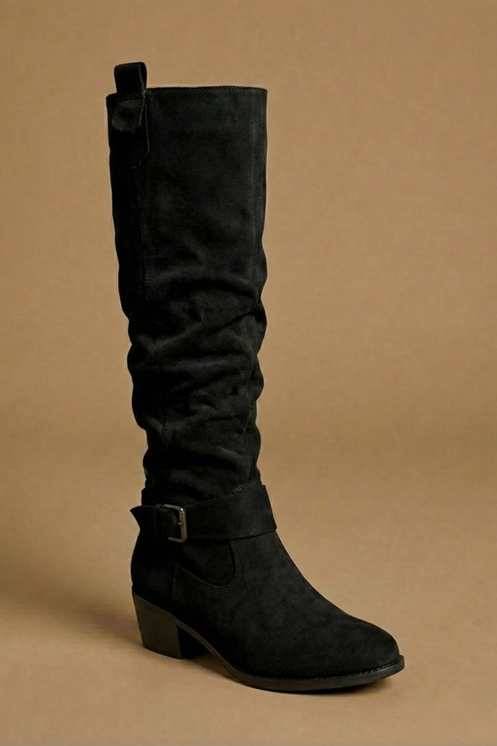 Women’s Knee High Boots with Soft Slouch Shaft and Low Heel Elegant Everyday Style