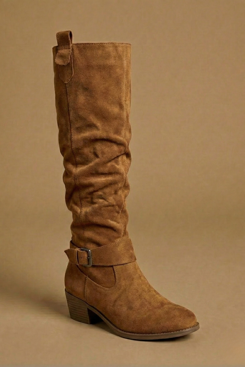 Women’s Knee High Boots with Soft Slouch Shaft and Low Heel Elegant Everyday Style