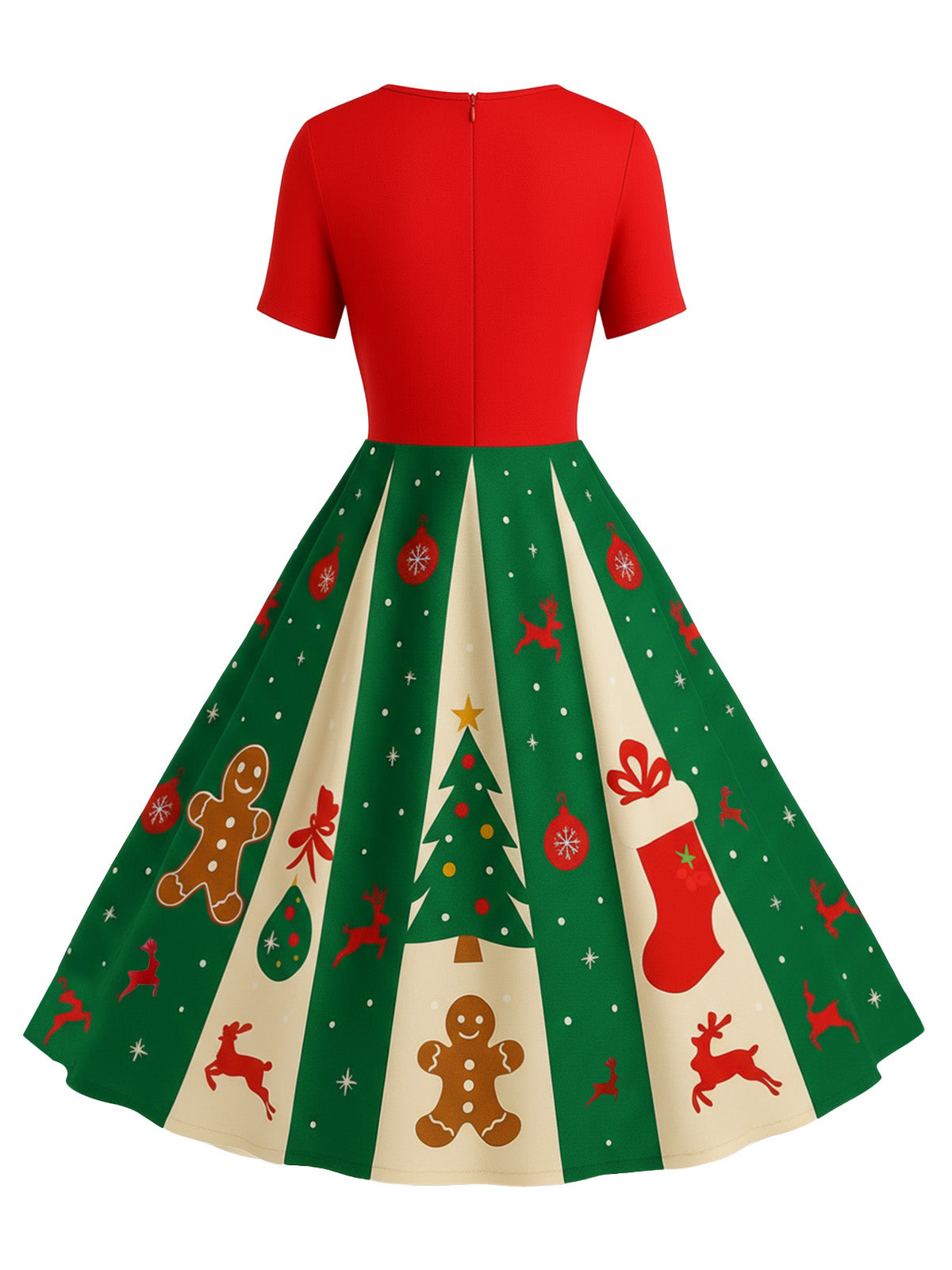 1950s Christmas Gingerbread Swing Dress - vintage dress, retro fashion, rockabilly