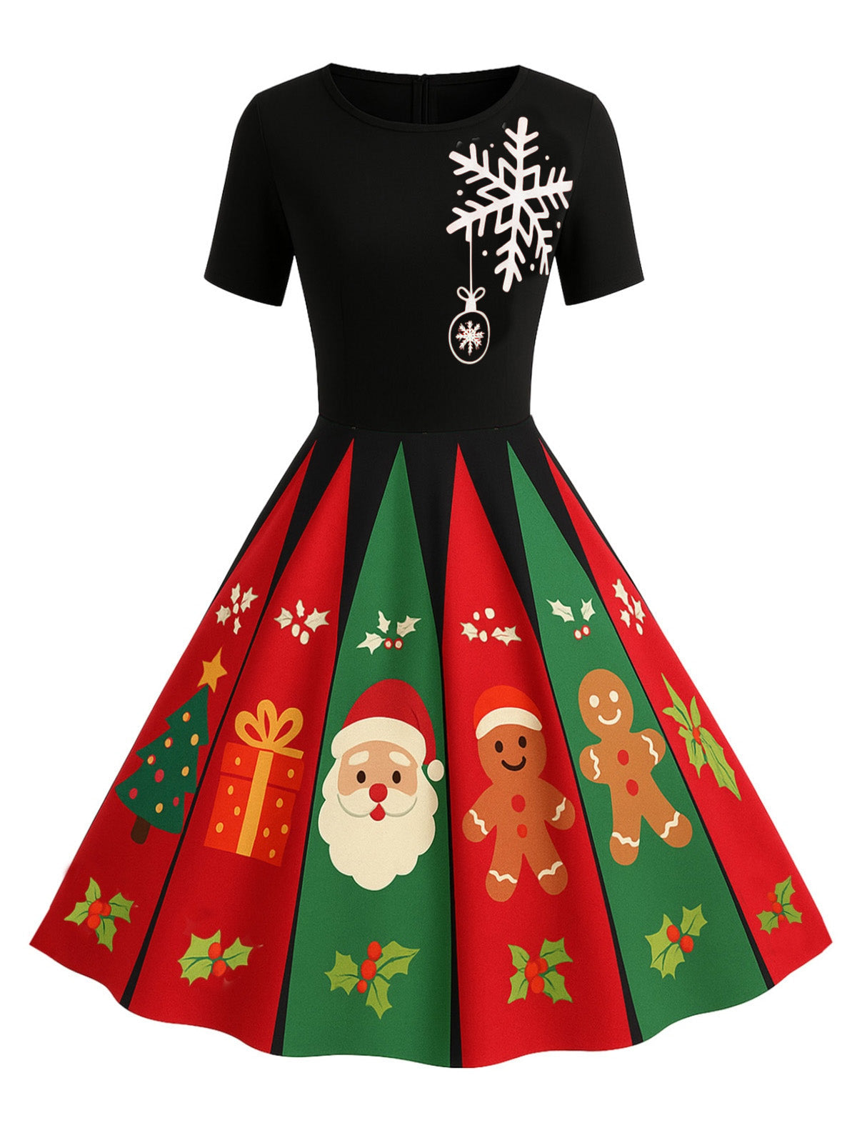 1950s Christmas Gingerbread Swing Dress - vintage dress, retro fashion, rockabilly