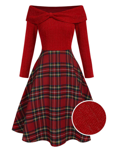 1950s Christmas Off Shoulder Tar | 1950s | vintage dress, retro fashion