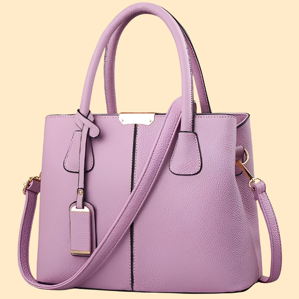 Bolso Tote Estructurado para Mujer - Bolso de Mano con Asa Superior y Correa Cruzada Desmontable con Herrajes en Tono Dorado