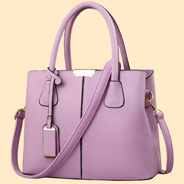 Bolso Tote Estructurado para Mujer - Bolso de Mano con Asa Superior y Correa Cruzada Desmontable con Herrajes en Tono Dorado
