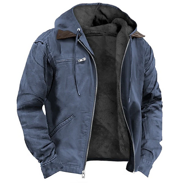 Men's Winter Coat with Full Zip Closure and Tailored Fit, XXS-3XL