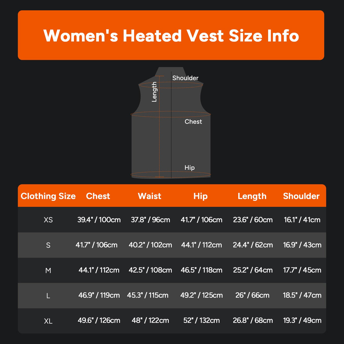 Women's Heated Vest with Six Zones and Adjustable Temperature, Machine Washable