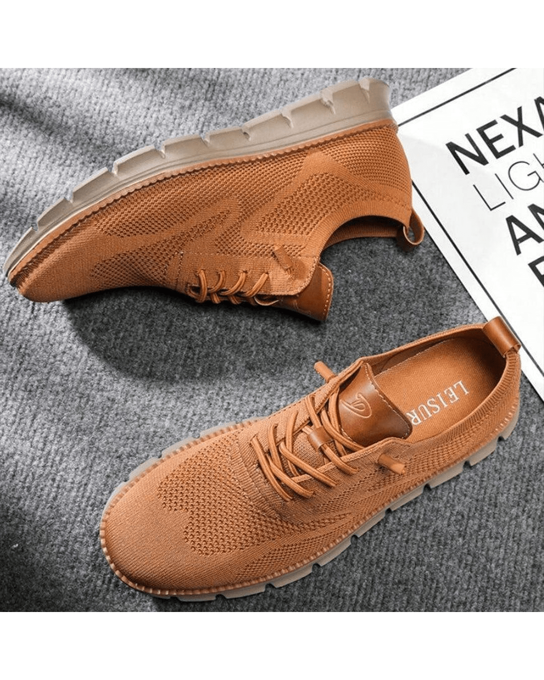 Breathable Mesh Sneakers with Cushioned Sole and Textured Grip Outsole