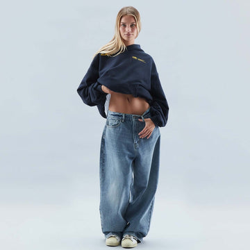 Oversized Pullover Hoodie with Extended Body Length and Full Coverage Sleeves