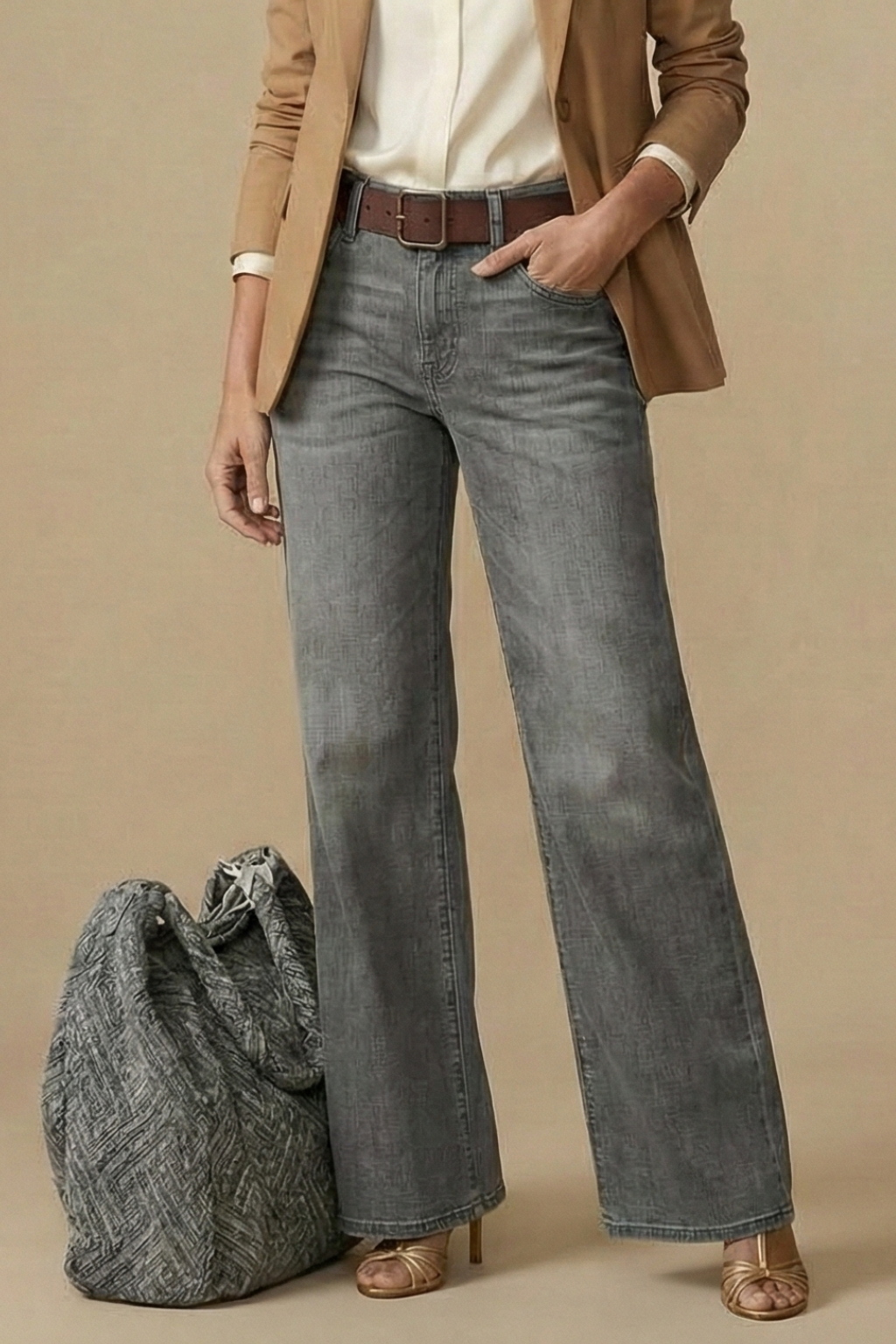 Women’s Trendy High-Waisted Wide-Leg Jeans – Vintage-Inspired Silhouette