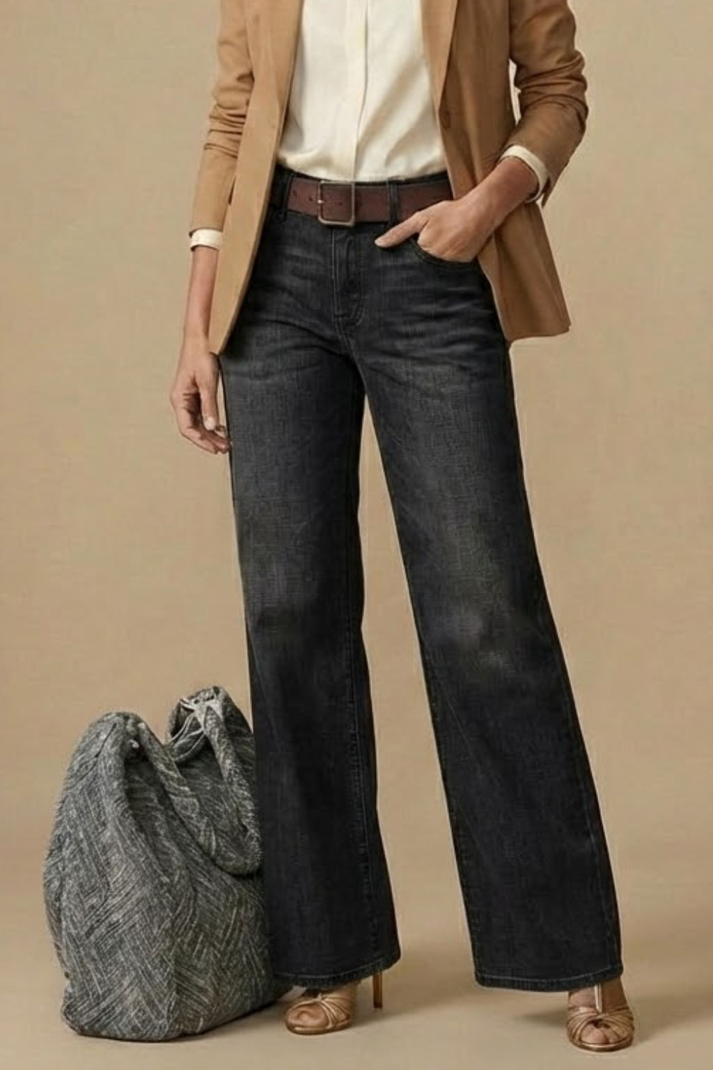 Women’s Trendy High-Waisted Wide-Leg Jeans – Vintage-Inspired Silhouette