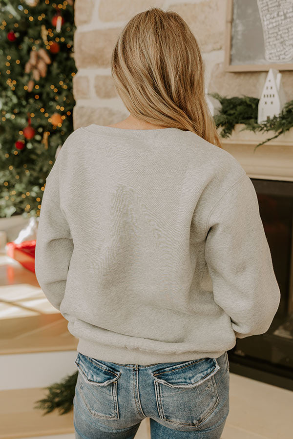 Embroidered Sweatshirt with Multicolor Lettering and Relaxed Crew Neckline