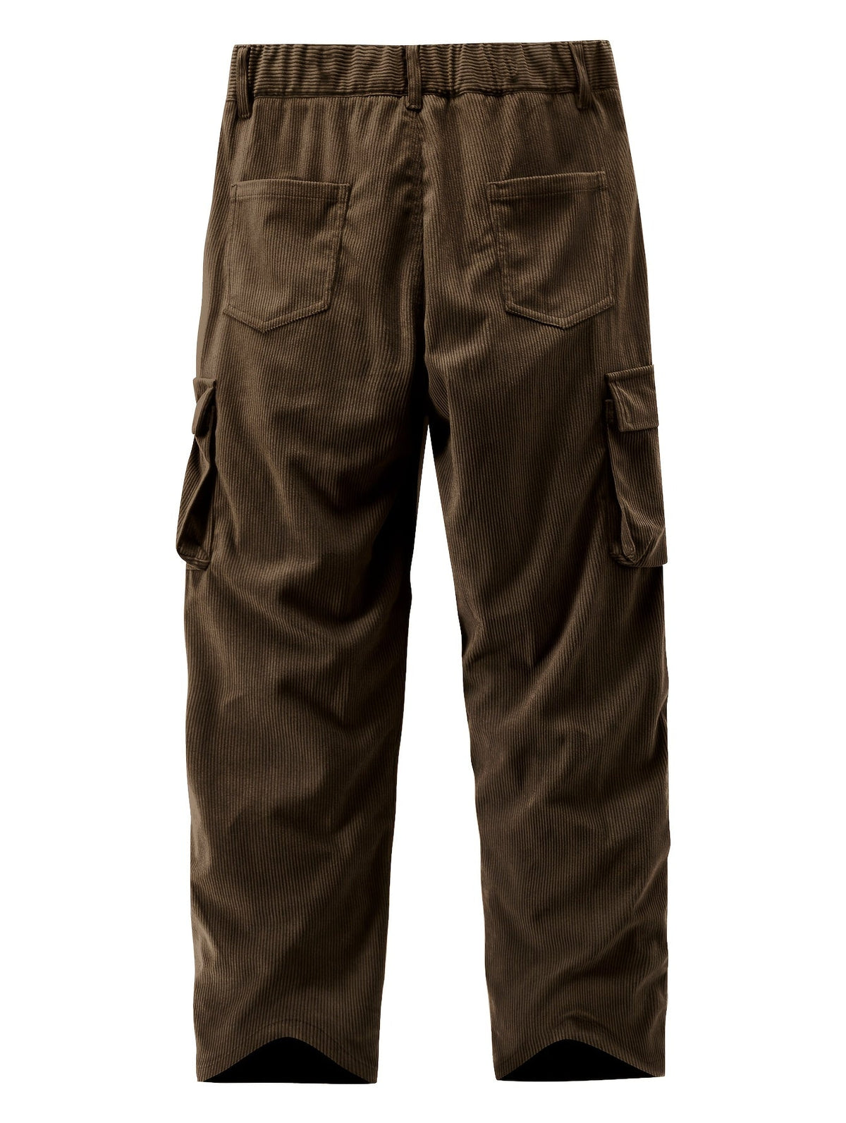 Relaxed Fit Cargo Pants with Deep Pockets and Button Elastic Waist
