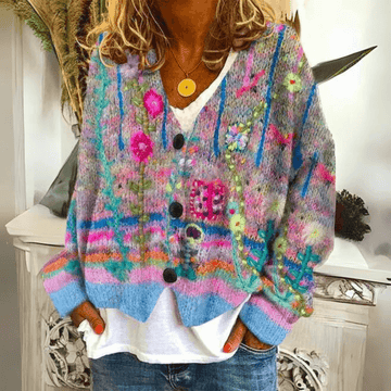Slim Fit Button Front Cardigan with Long Sleeves and Soft Knit Fabric