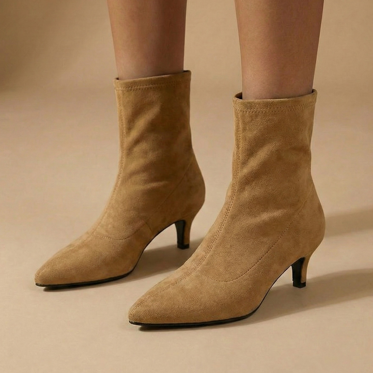 Women’s Elegant Pointed-Toe Ankle Boots with Slim Heel