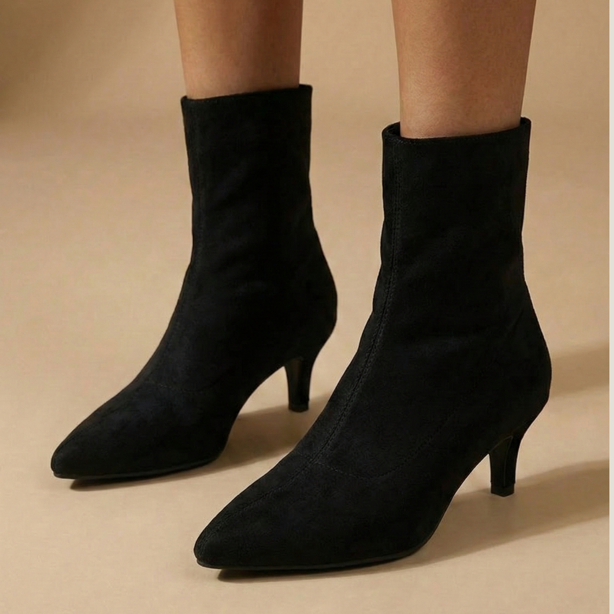 Women’s Elegant Pointed-Toe Ankle Boots with Slim Heel