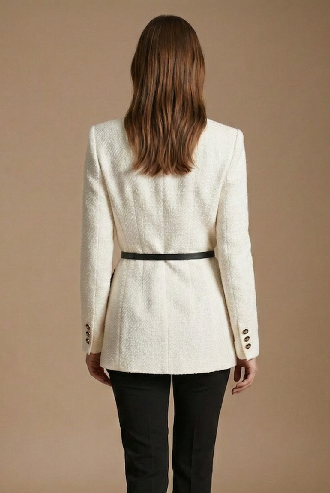 Women’s Tailored Textured Blazer with Contrast Trim
