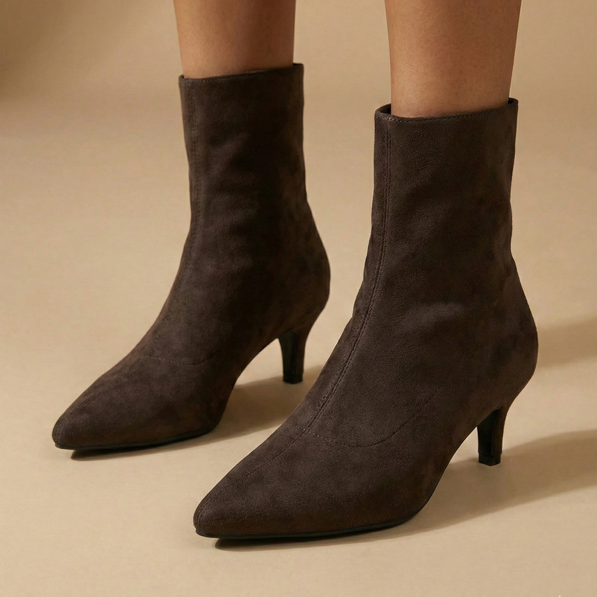 Women’s Elegant Pointed-Toe Ankle Boots with Slim Heel