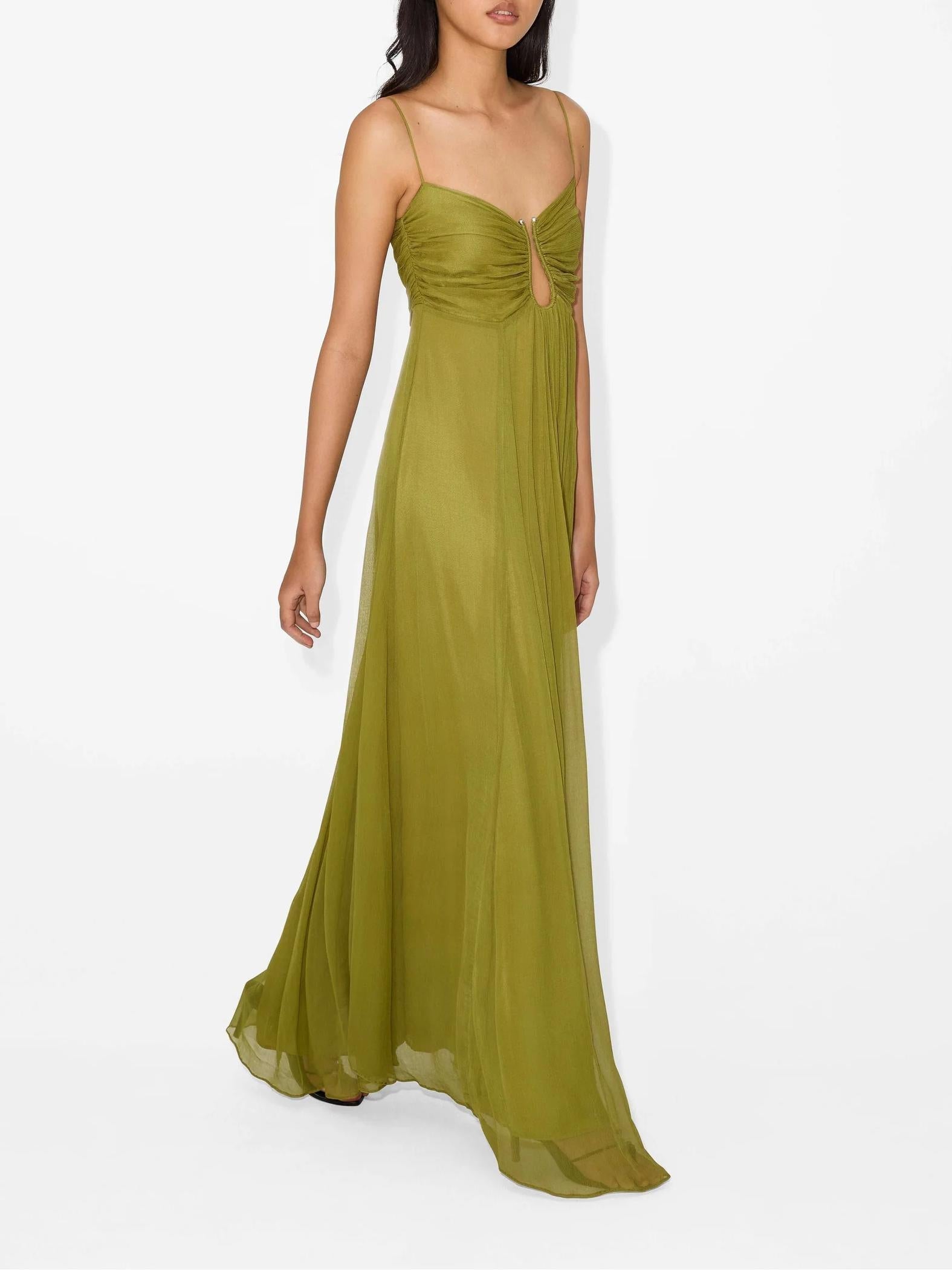 Women's Sleeveless Ruched Bust Keyhole Maxi Dress - Adjustable Straps