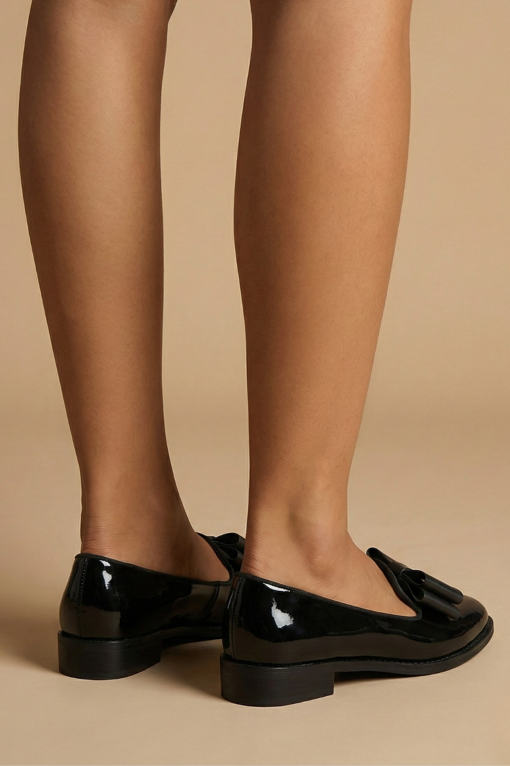 Women’s Bow Detail Flats - Rounded Toe Design - Elegant Slip-On Dress Shoes for Smart Casual Wear