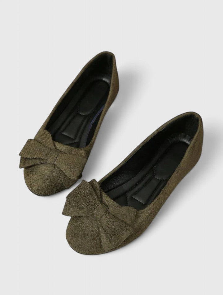 Women's Suede Flats Orthopedic Bow Toe