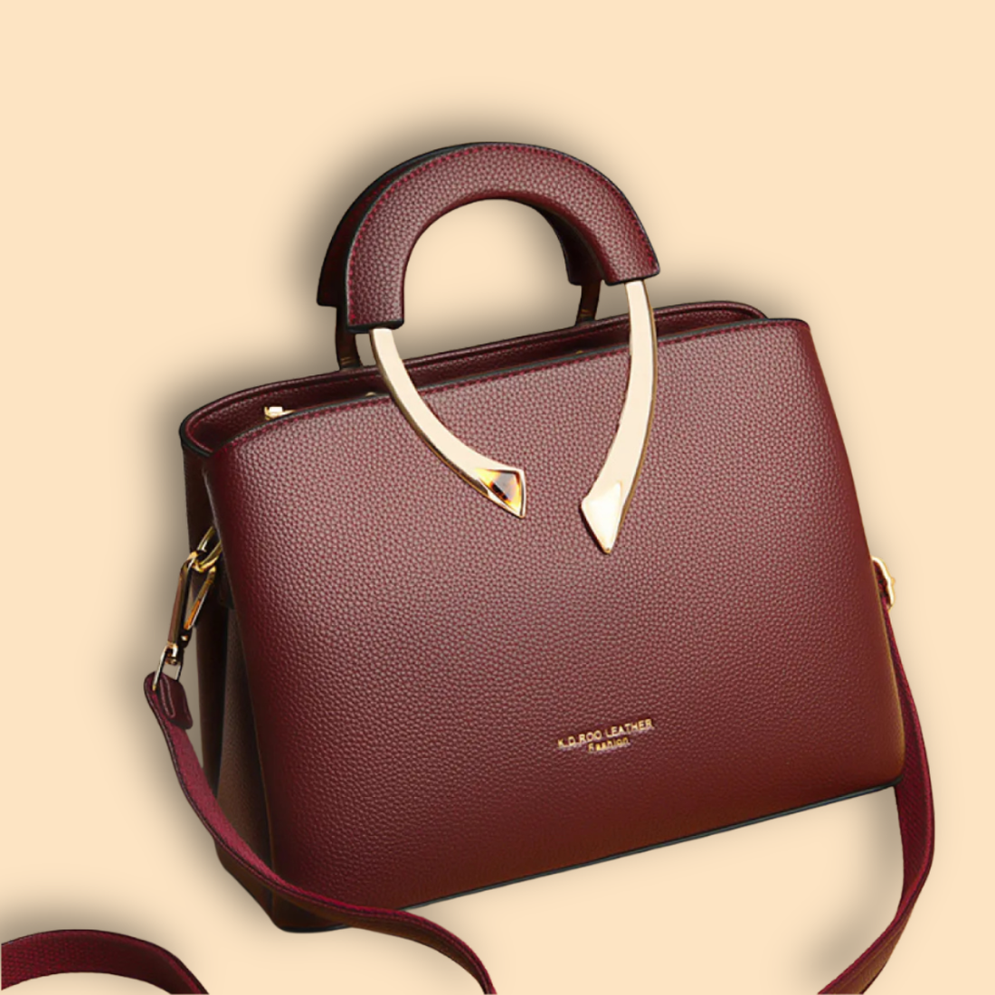 Elegant Tote Bag - Structured Silhouette - Gold Accent Handle - Everyday Carryall