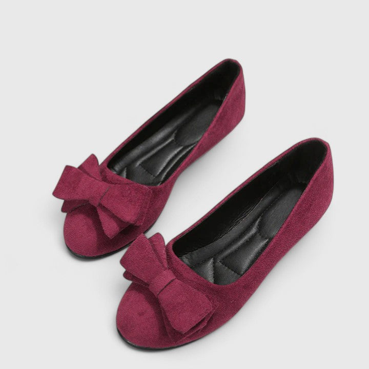 Women's Suede Flats Orthopedic Bow Toe