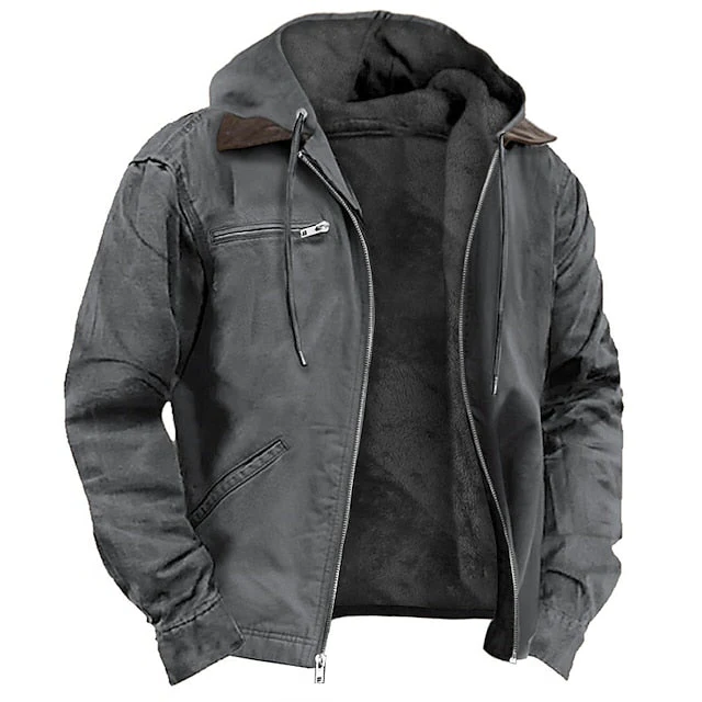 Men's Winter Coat with Full Zip Closure and Tailored Fit, XXS-3XL
