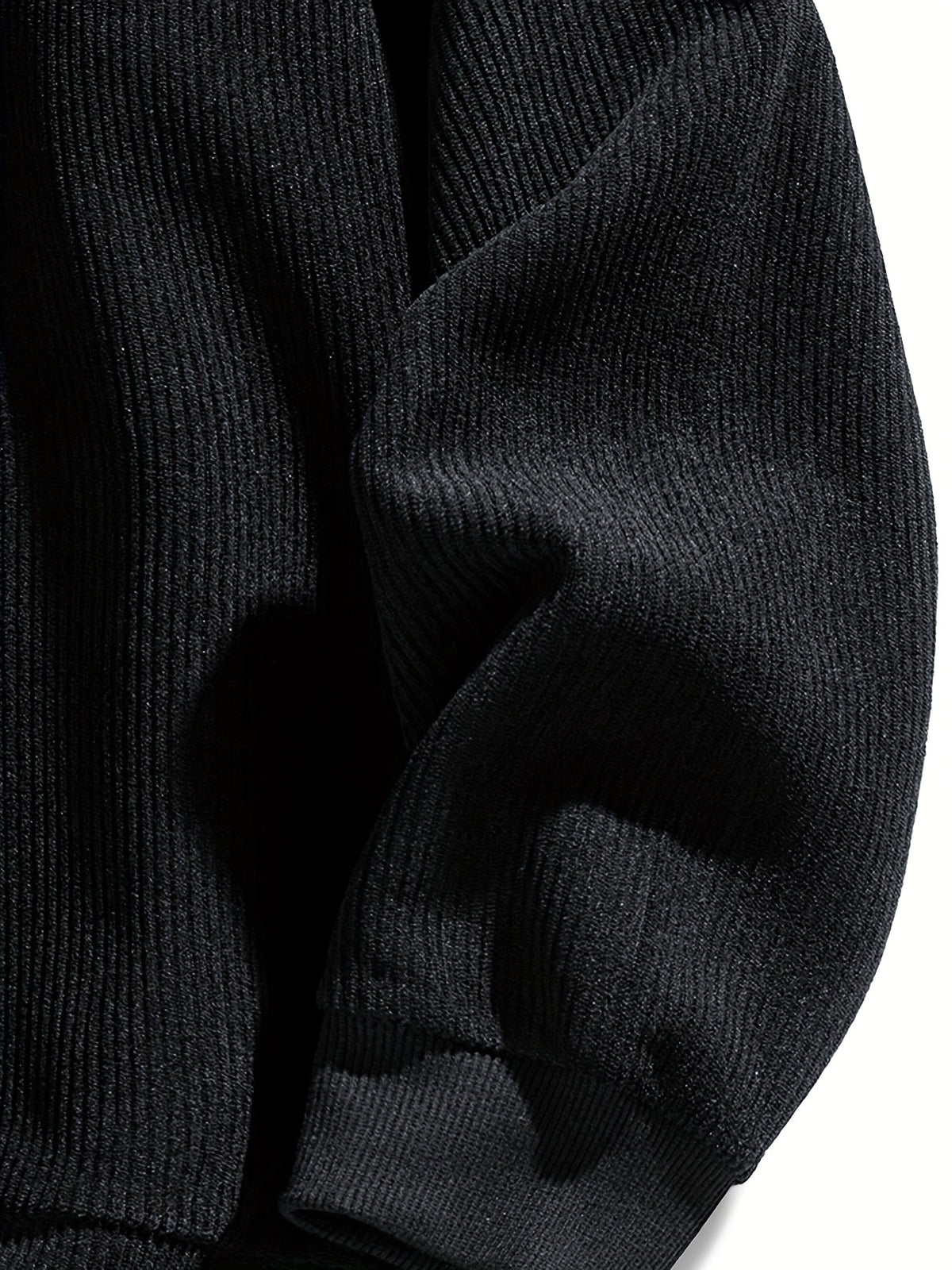 Crewneck Sweatshirt with Sewn-in Layered Collar and Ribbed Fabric