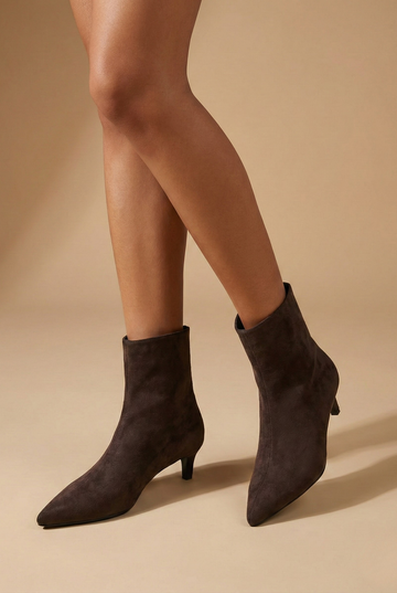Damen elegante Stiefeletten mit spitzer Spitze und schmalem Absatz